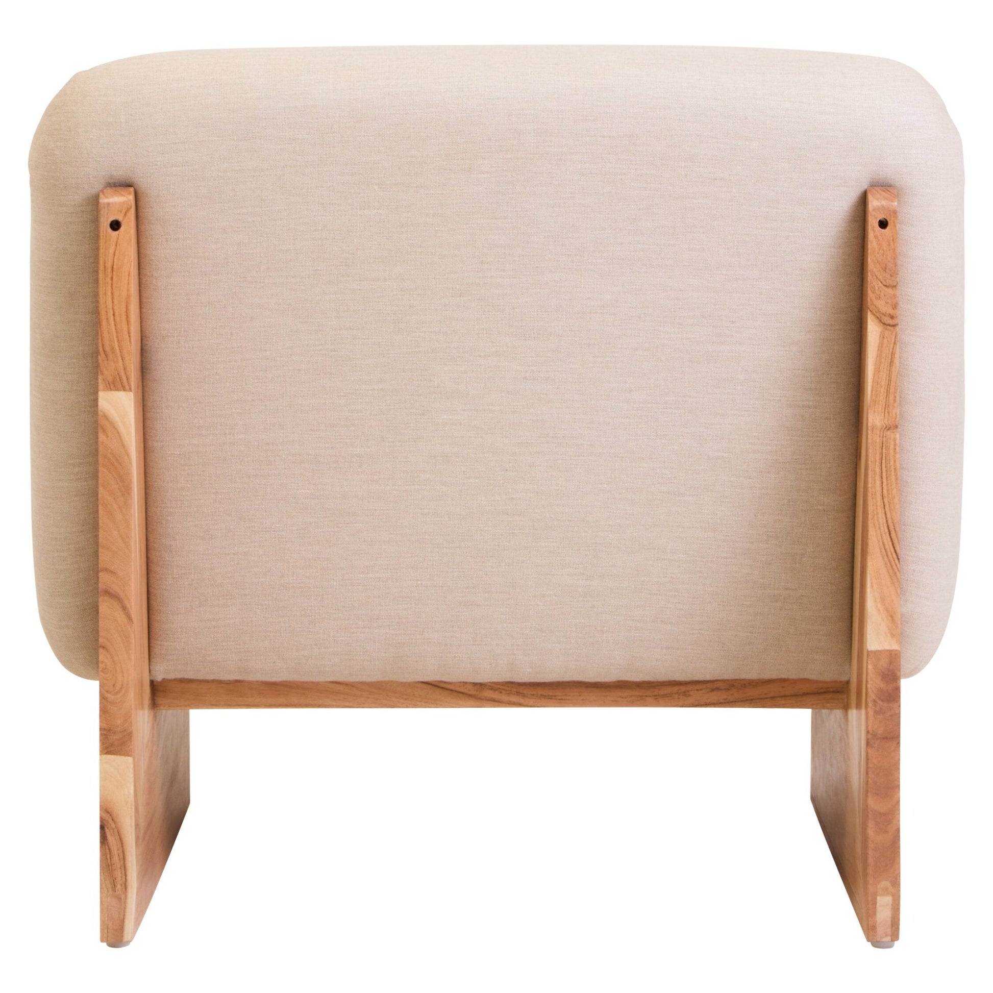 Parova Cream Linen Textured Armless Chair With Wood Base | Luxury Home Accessories | Heulog Glow