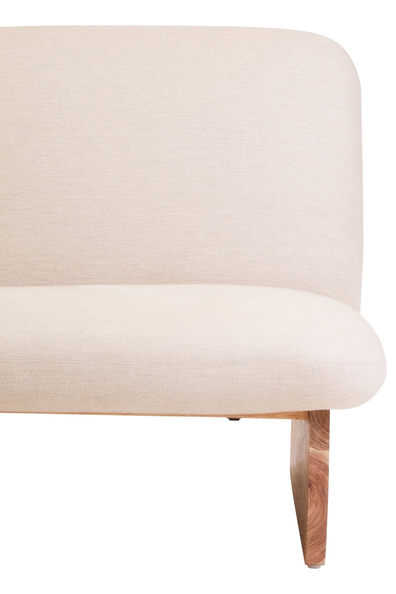 Parova Cream Linen Textured Armless Chair With Wood Base | Luxury Home Accessories | Heulog Glow