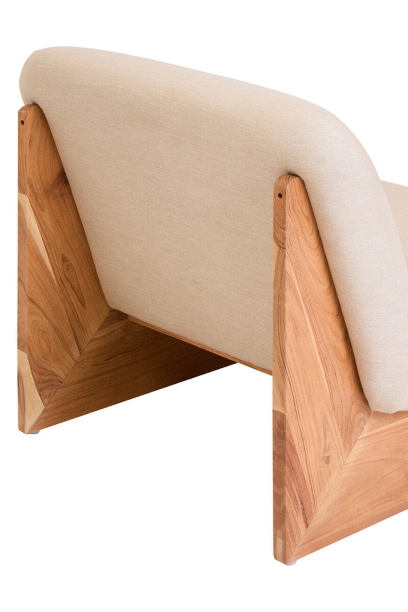 Parova Cream Linen Textured Armless Chair With Wood Base | Luxury Home Accessories | Heulog Glow