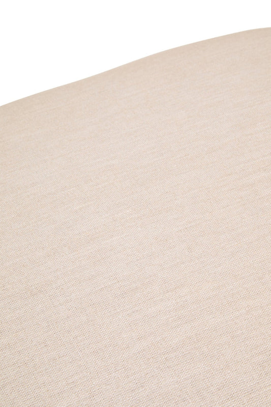 Parova Cream Linen Textured Footstool With Wood Base | Luxury Home Accessories | Heulog Glow