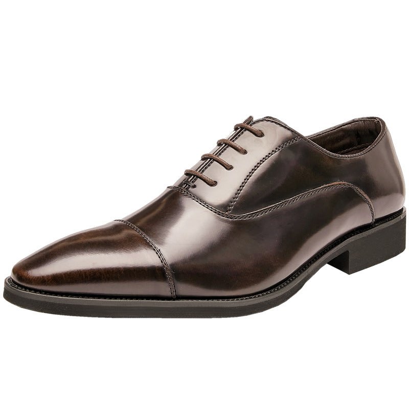 Patent Leather Three-joint Oxford Shoes Pointed Business Men's Soft Bottom | Luxury Home Accessories | Heulog Glow