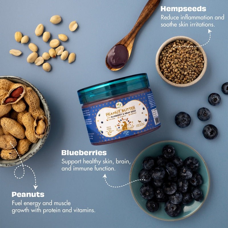 Pawfect Peanut Butter with Blueberry & Hemp Seeds 275g | Luxury Home Accessories | Heulog Glow
