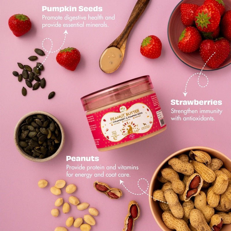 Pawfect Peanut Butter with Strawberry & Pumpkin Seeds 275g | Luxury Home Accessories | Heulog Glow
