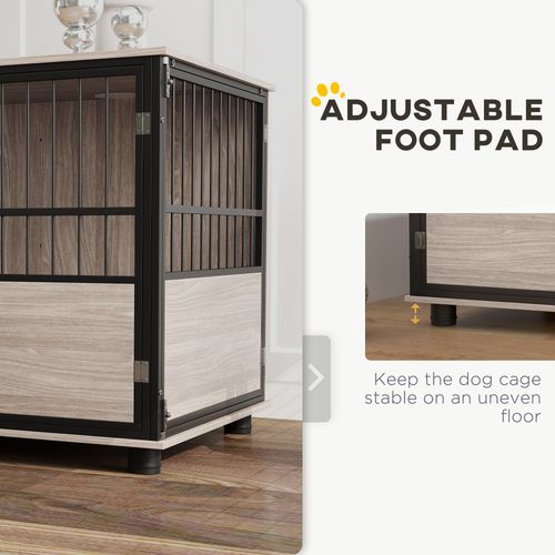 PawHut 80cm Dog Crate Furniture Dog Cage End Table Indoor w/ Doors, Cushion | Luxury Home Accessories | Heulog Glow