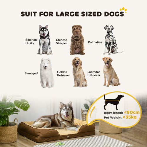 PawHut Dog Bed Calming Pet Bed Dog Mattress for Large Dogs - Brown | Luxury Home Accessories | Heulog Glow
