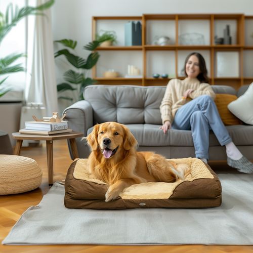 PawHut Dog Bed Calming Pet Bed Dog Mattress for Large Dogs - Brown | Luxury Home Accessories | Heulog Glow