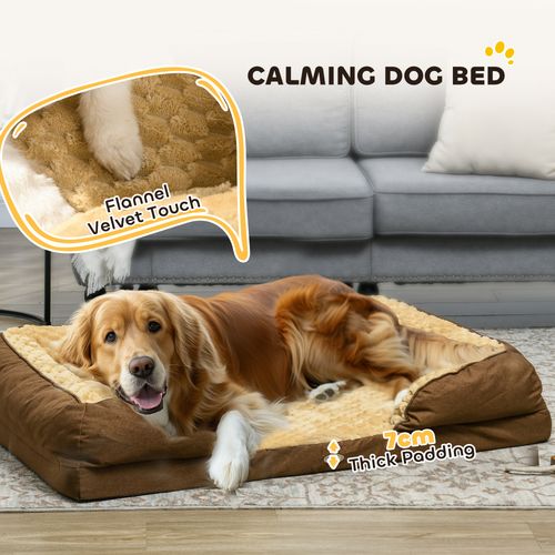 PawHut Dog Bed Calming Pet Bed Dog Mattress for Large Dogs - Brown | Luxury Home Accessories | Heulog Glow