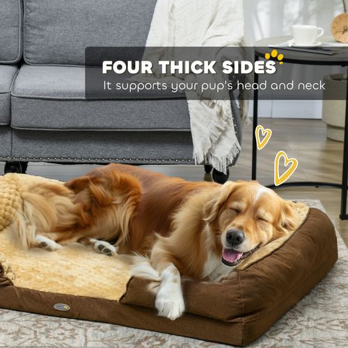PawHut Dog Bed Calming Pet Bed Dog Mattress for Large Dogs - Brown | Luxury Home Accessories | Heulog Glow