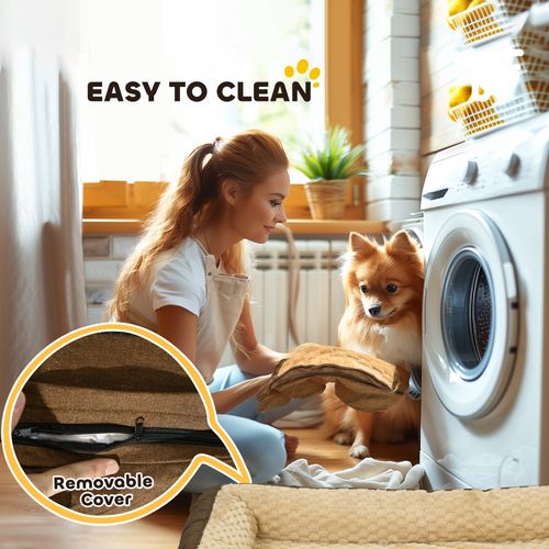 PawHut Dog Bed Calming Pet Bed Dog Mattress for Large Dogs - Brown | Luxury Home Accessories | Heulog Glow