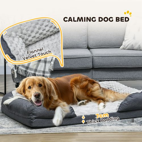PawHut Dog Bed Calming Pet Bed Dog Mattress for Large Dogs - Charcoal Grey | Luxury Home Accessories | Heulog Glow