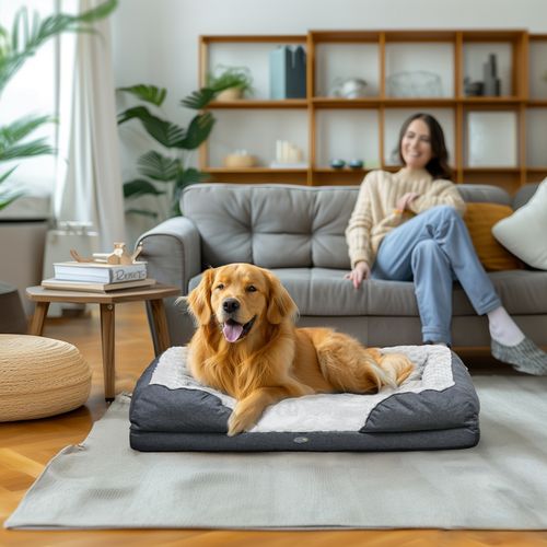PawHut Dog Bed Calming Pet Bed Dog Mattress for Large Dogs - Charcoal Grey | Luxury Home Accessories | Heulog Glow