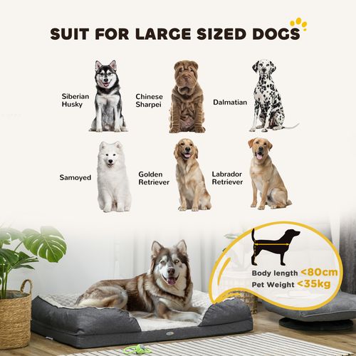 PawHut Dog Bed Calming Pet Bed Dog Mattress for Large Dogs - Charcoal Grey | Luxury Home Accessories | Heulog Glow