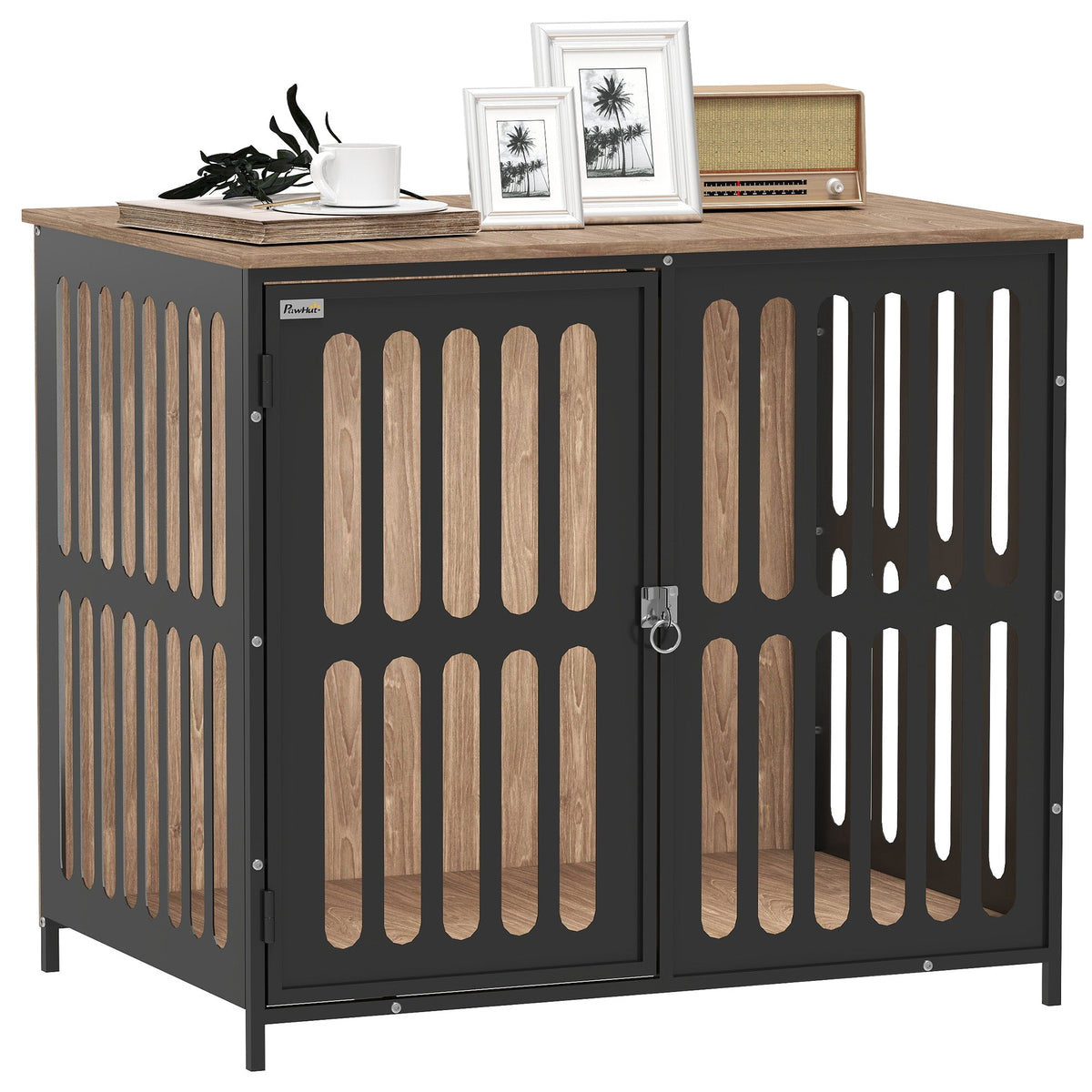 PawHut Dog Crate Furniture with Anti-Chew Resistant Mesh for Medium Dogs | Luxury Home Accessories | Heulog Glow