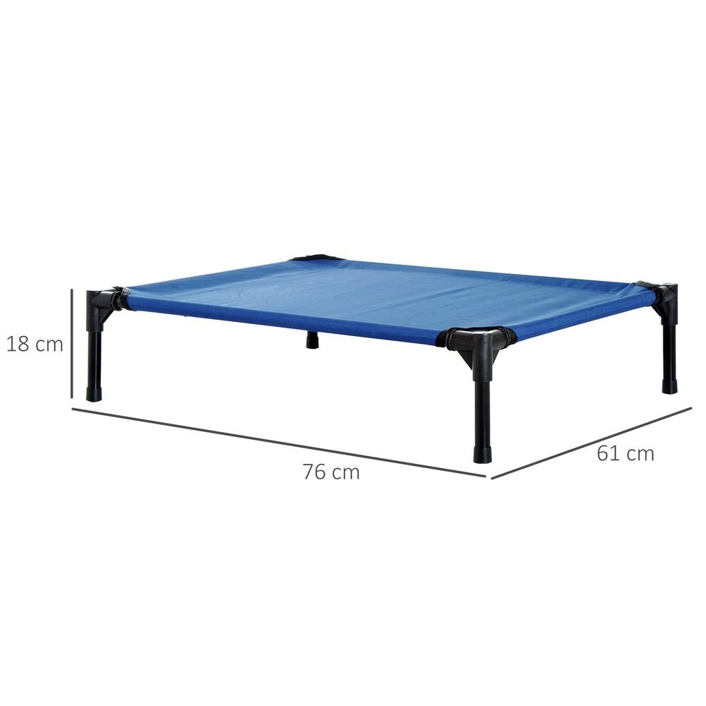 PawHut Elevated Pet Bed Portable Camping Raised Dog Bed w/ Metal Frame Blue (Medium) | Luxury Home Accessories | Heulog Glow