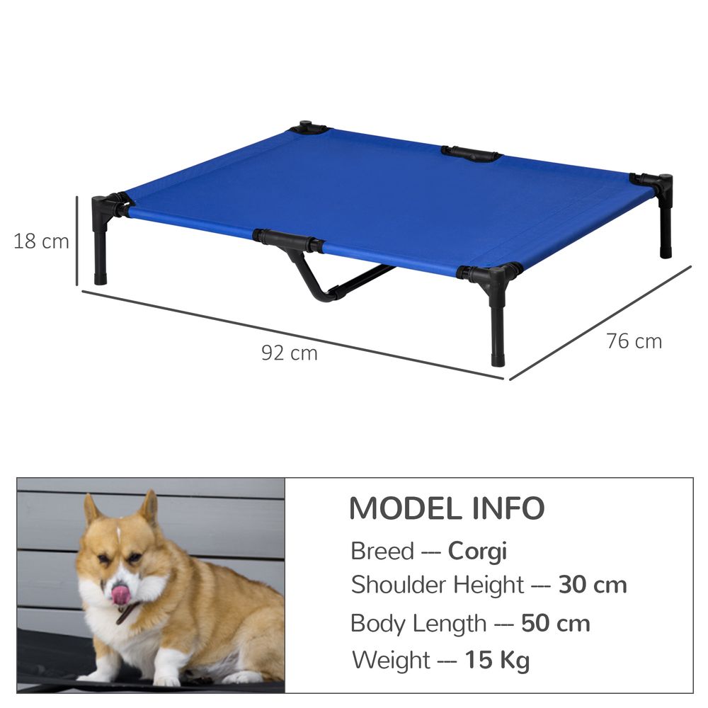 PawHut Portable Elevated Pet Bed to Raise Relax Area for Dogs and Cats with Metal Frame (Large) | Luxury Home Accessories | Heulog Glow