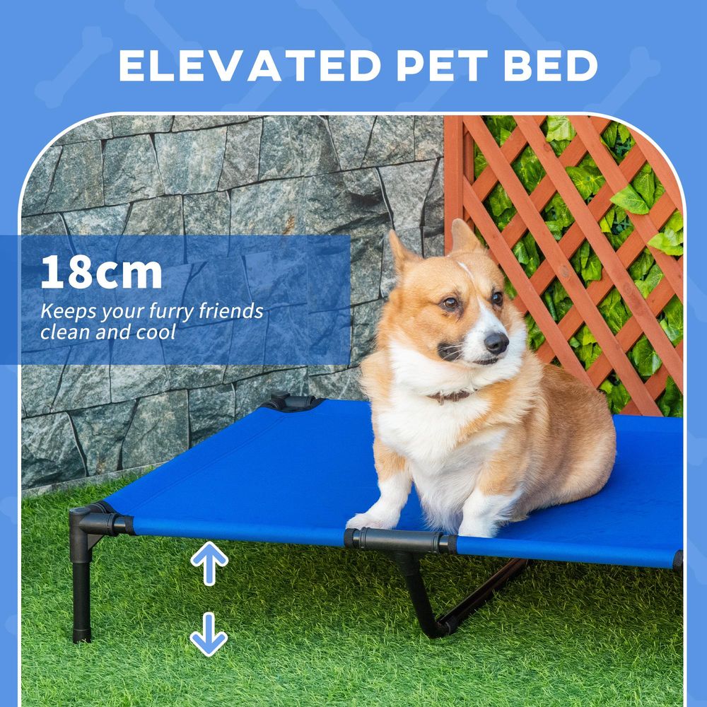 PawHut Portable Elevated Pet Bed to Raise Relax Area for Dogs and Cats with Metal Frame (Large) | Luxury Home Accessories | Heulog Glow