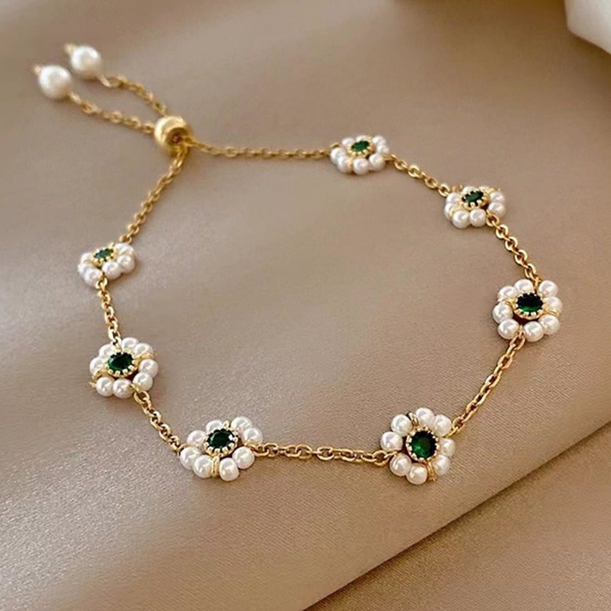 Pearl Flowers Bracelet All-match Fashion Adjustable Chain Bracelet | Luxury Home Accessories | Heulog Glow