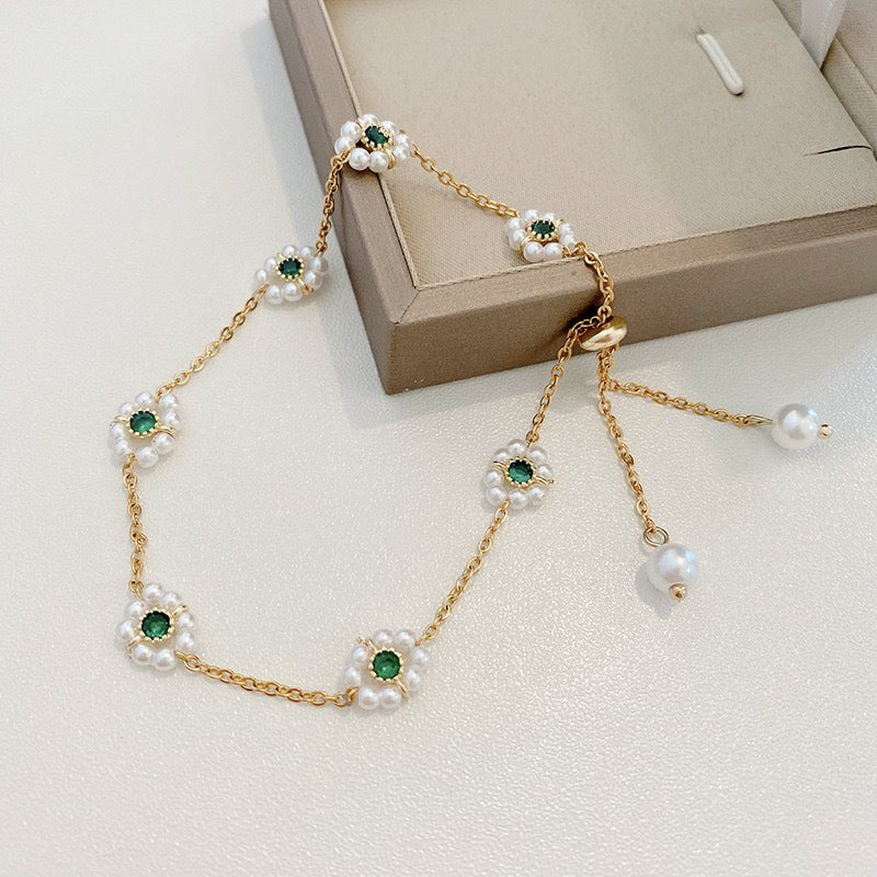 Pearl Flowers Bracelet All-match Fashion Adjustable Chain Bracelet | Luxury Home Accessories | Heulog Glow