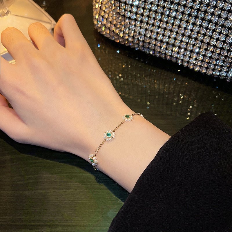 Pearl Flowers Bracelet All-match Fashion Adjustable Chain Bracelet | Luxury Home Accessories | Heulog Glow