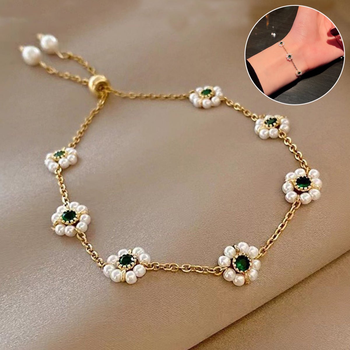 Pearl Flowers Bracelet All-match Fashion Adjustable Chain Bracelet | Luxury Home Accessories | Heulog Glow