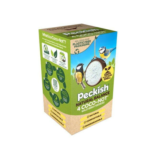 Peckish Nat Bal Coco-Not Feeder 4pk | Luxury Home Accessories | Heulog Glow