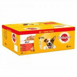Pedigree Dog Pouches Mixed Selection in Jelly 80 Mega Pack | Luxury Home Accessories | Heulog Glow