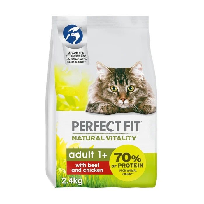 Perfect Fit Natural Vitality Adult Dry Cat Food Beef & Chicken 2.4kg | Luxury Home Accessories | Heulog Glow