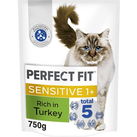 Perfect Fit Sensitive Adult Dry Cat Food Turkey 750g | Luxury Home Accessories | Heulog Glow
