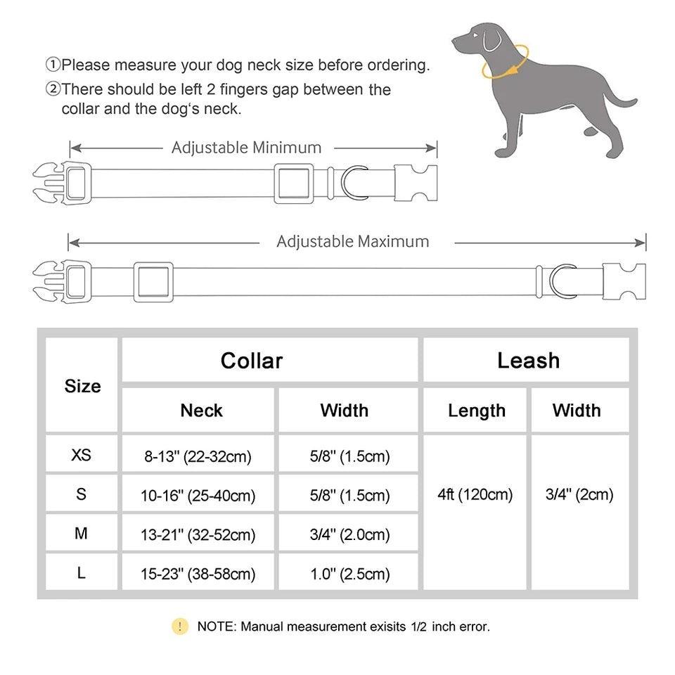 Personalised Dog Collar and Leash Set - Leather | Luxury Home Accessories | Heulog Glow