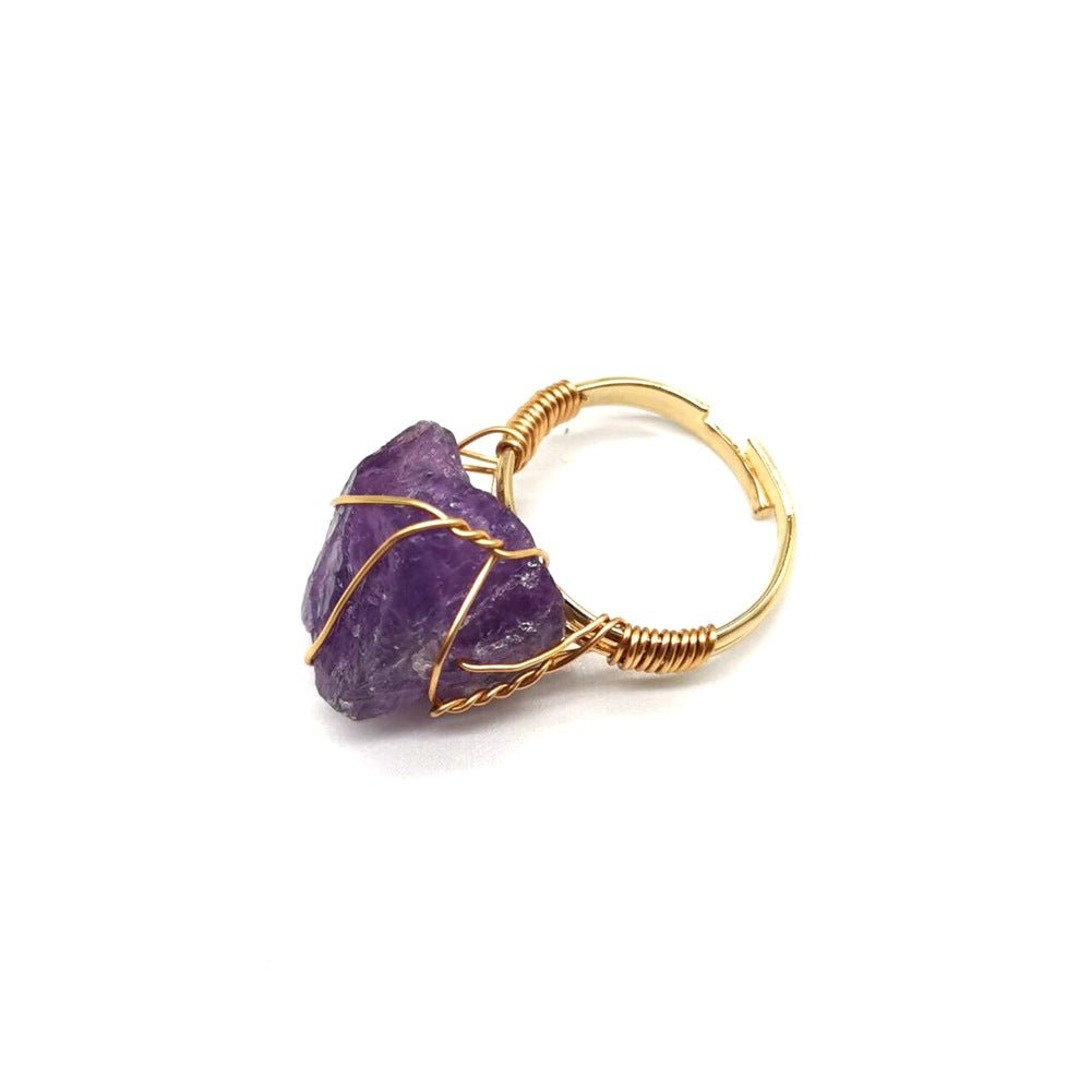 Personality Hand Wrapped Rough Stone Agate Ring | Luxury Home Accessories | Heulog Glow
