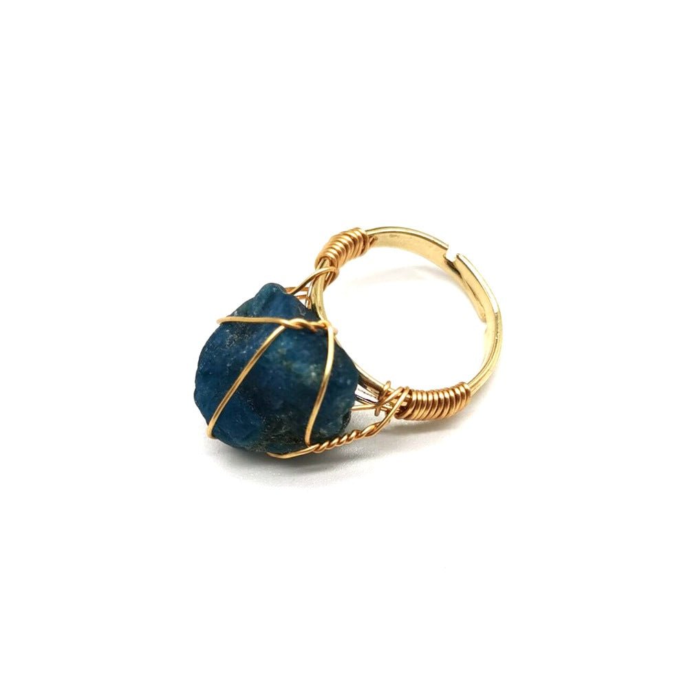 Personality Hand Wrapped Rough Stone Agate Ring | Luxury Home Accessories | Heulog Glow