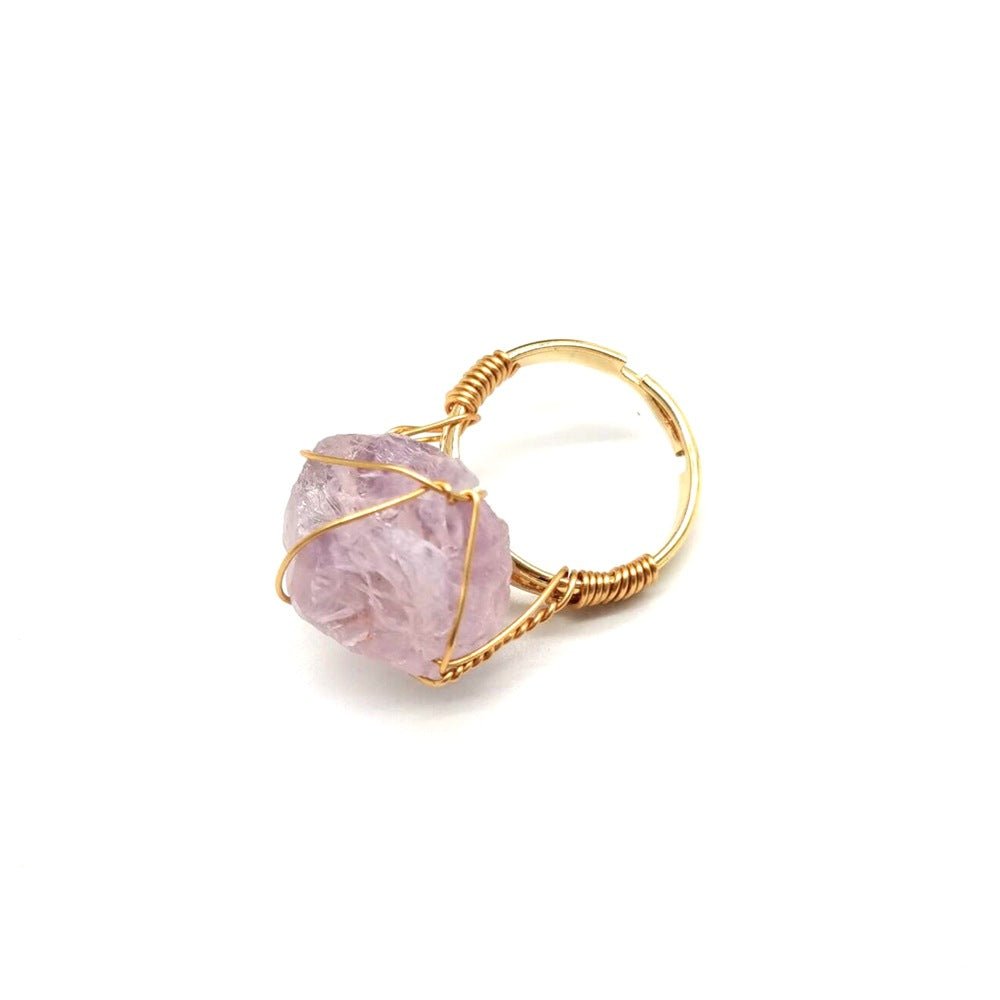 Personality Hand Wrapped Rough Stone Agate Ring | Luxury Home Accessories | Heulog Glow