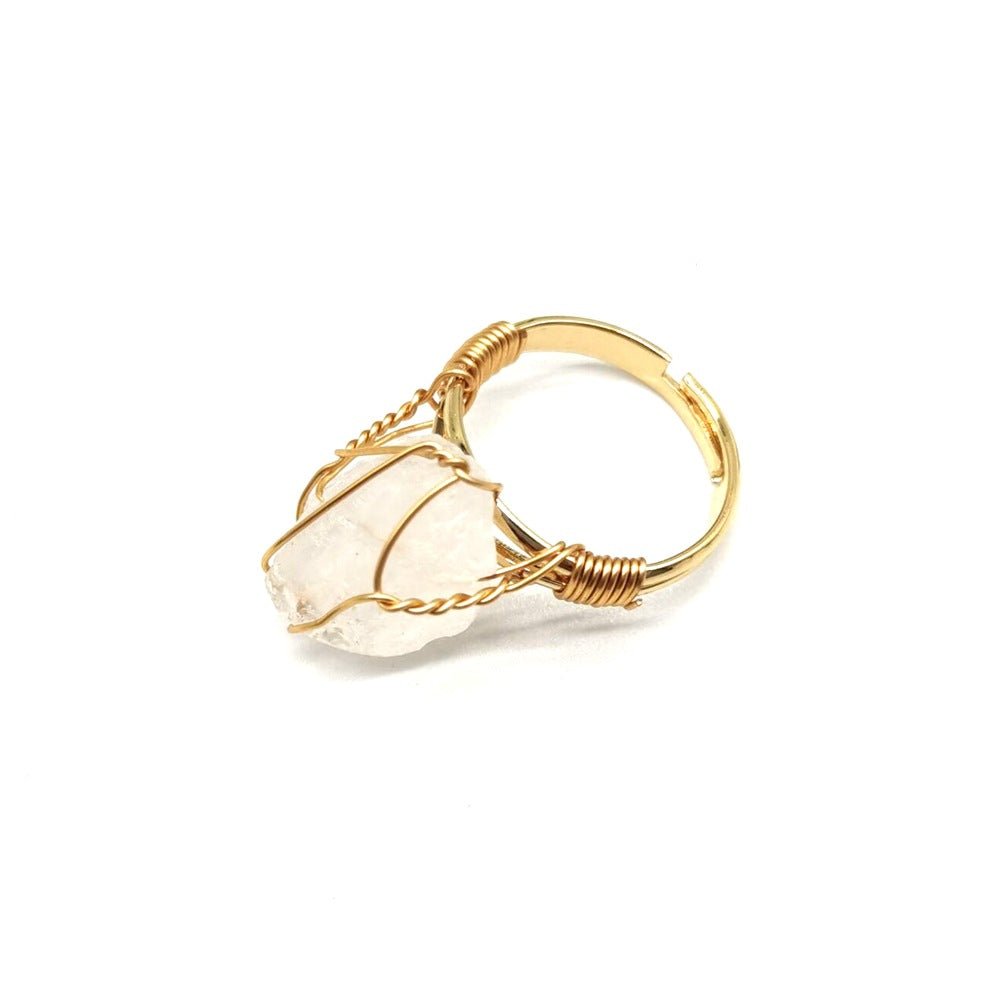 Personality Hand Wrapped Rough Stone Agate Ring | Luxury Home Accessories | Heulog Glow