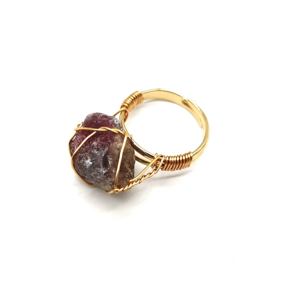 Personality Hand Wrapped Rough Stone Agate Ring | Luxury Home Accessories | Heulog Glow