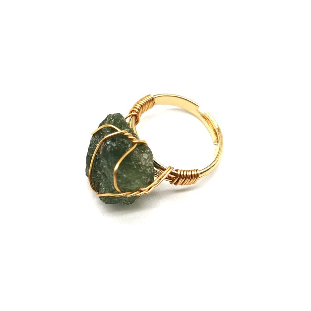 Personality Hand Wrapped Rough Stone Agate Ring | Luxury Home Accessories | Heulog Glow