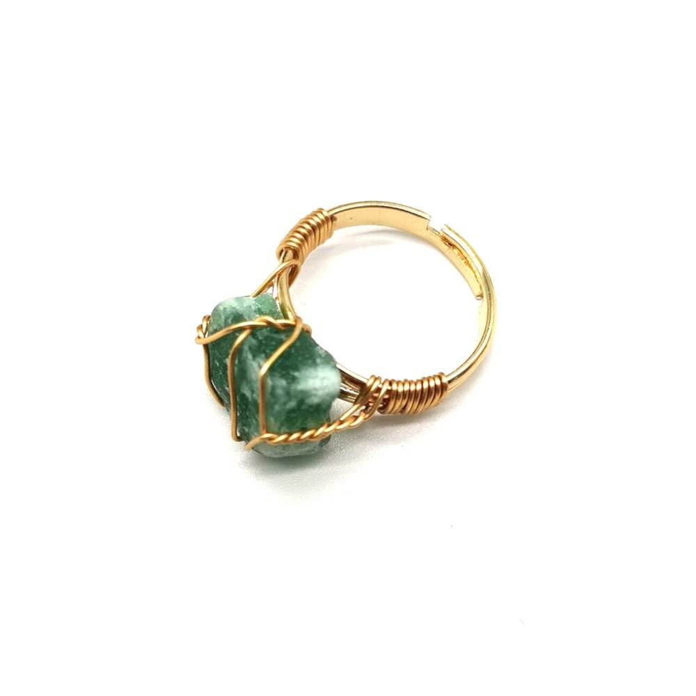 Personality Hand Wrapped Rough Stone Agate Ring | Luxury Home Accessories | Heulog Glow