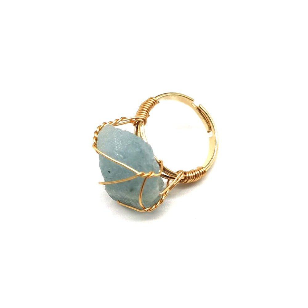 Personality Hand Wrapped Rough Stone Agate Ring | Luxury Home Accessories | Heulog Glow