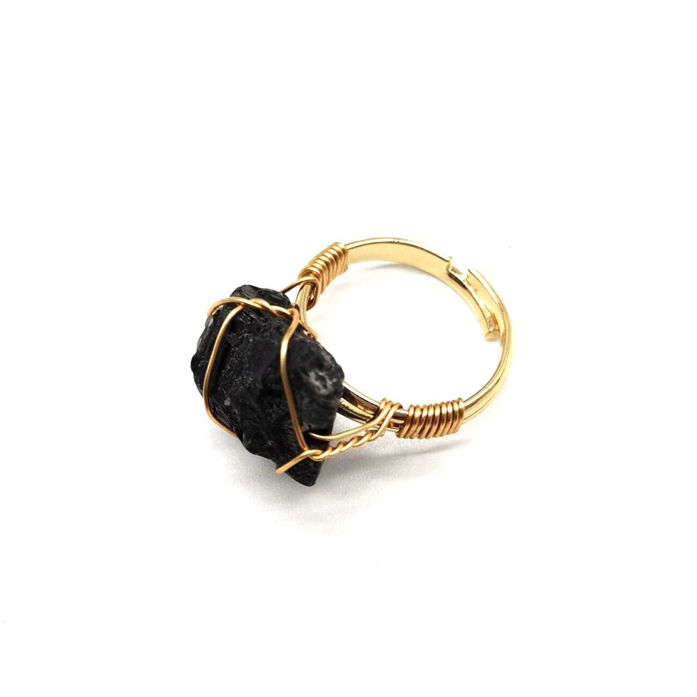 Personality Hand Wrapped Rough Stone Agate Ring | Luxury Home Accessories | Heulog Glow