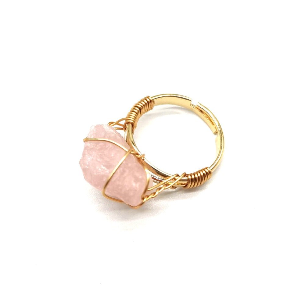 Personality Hand Wrapped Rough Stone Agate Ring | Luxury Home Accessories | Heulog Glow