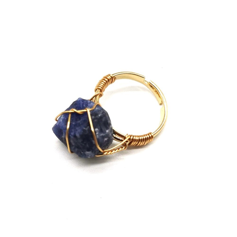 Personality Hand Wrapped Rough Stone Agate Ring | Luxury Home Accessories | Heulog Glow