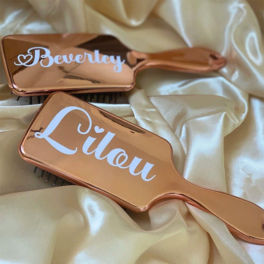 Personalized Name Hairbrush Wedding Bridesmaid Airbag Hairbrush Birthday Gift Christmas Valentine's Day Gift | Luxury Home Accessories | Heulog Glow