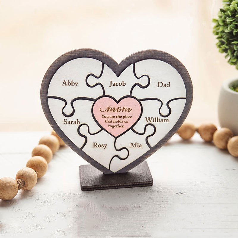 Personalized Name Wooden Puzzle Mother's Day Gift | Luxury Home Accessories | Heulog Glow