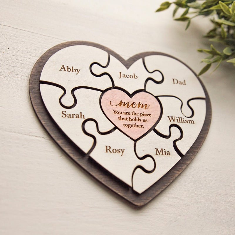 Personalized Name Wooden Puzzle Mother's Day Gift | Luxury Home Accessories | Heulog Glow