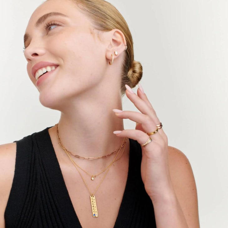Personalized Vertical Necklace, Mother's Day Gift | Luxury Home Accessories | Heulog Glow