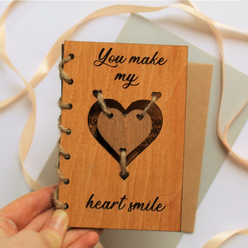 Personalized Wooden Valentine's Day Gift Card | Luxury Home Accessories | Heulog Glow