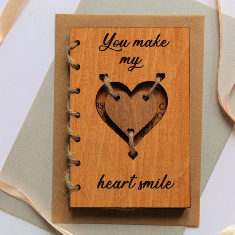Personalized Wooden Valentine's Day Gift Card | Luxury Home Accessories | Heulog Glow