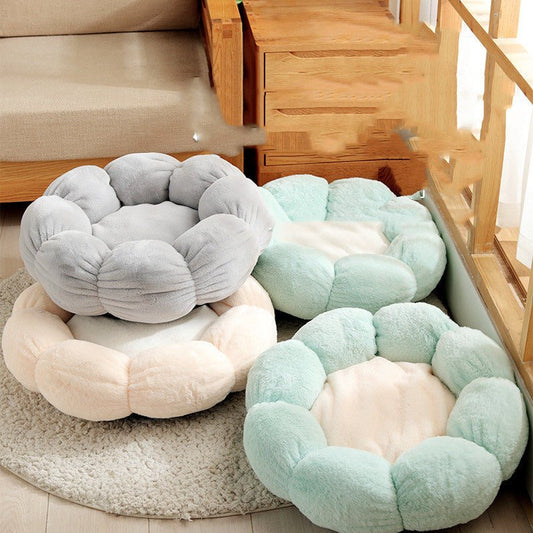 Pet Bed Mat New Pet Soft Dog Cat Blanket Flower Shaped Doghouse | Luxury Home Accessories | Heulog Glow