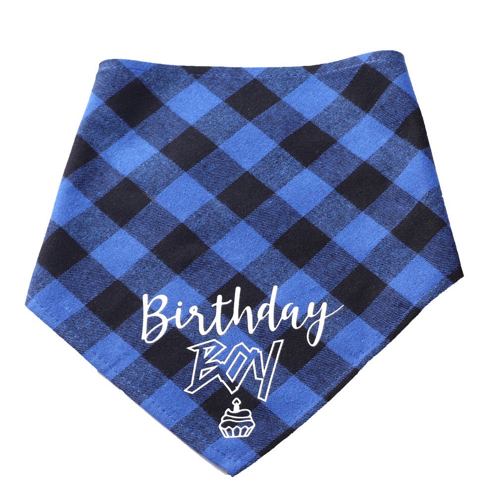 Pet Birthday Triangle Scarf Dog Saliva Towel Cotton Plaid Cat Scarf Birthday Party Gifts | Luxury Home Accessories | Heulog Glow