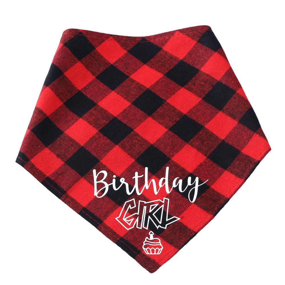 Pet Birthday Triangle Scarf Dog Saliva Towel Cotton Plaid Cat Scarf Birthday Party Gifts | Luxury Home Accessories | Heulog Glow
