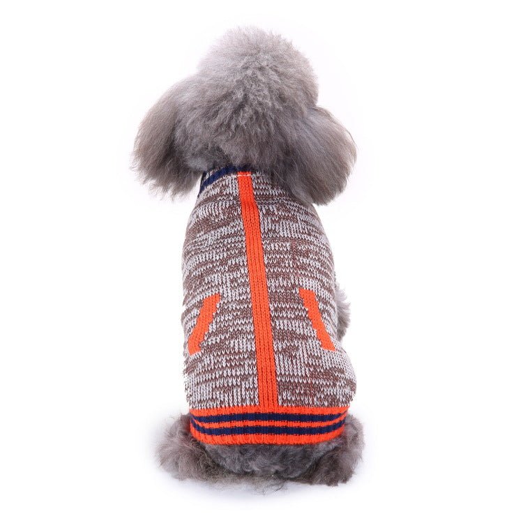 Pet Bone Stripe High Neck Christmas Sweater | Luxury Home Accessories | Heulog Glow